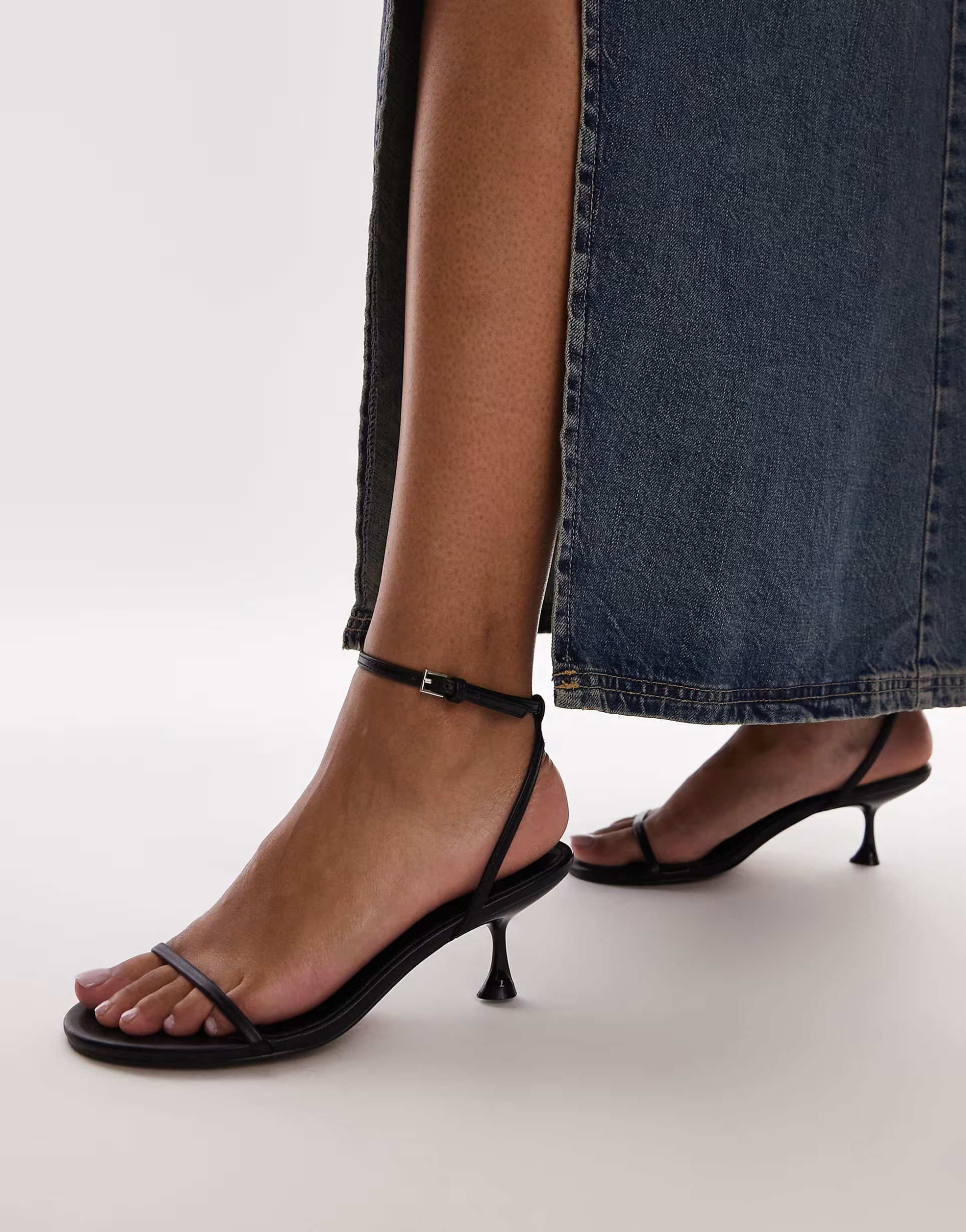 Topshop Irena barely there high heeled sandals in black | ASOS (Global)