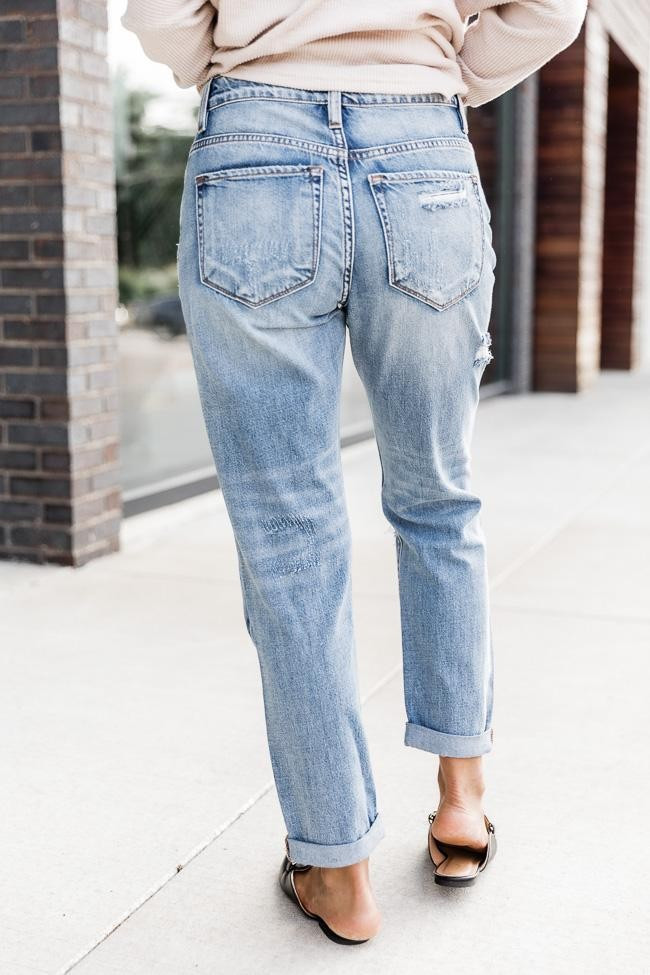 Libby Distressed Boyfriend Medium Wash Jeans | The Pink Lily Boutique