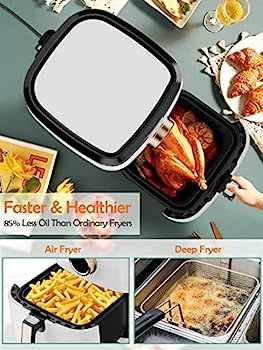 Air Fryer, Airfryer Oven Large Air Fryer 1700W 8-in-1 with Touch Screen Air Fryers Detachable Dis... | Amazon (US)