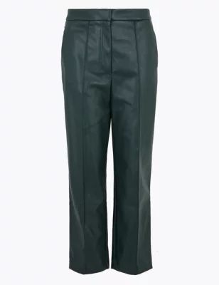 Faux Leather Straight Leg 7/8 Trousers | Marks & Spencer (UK)