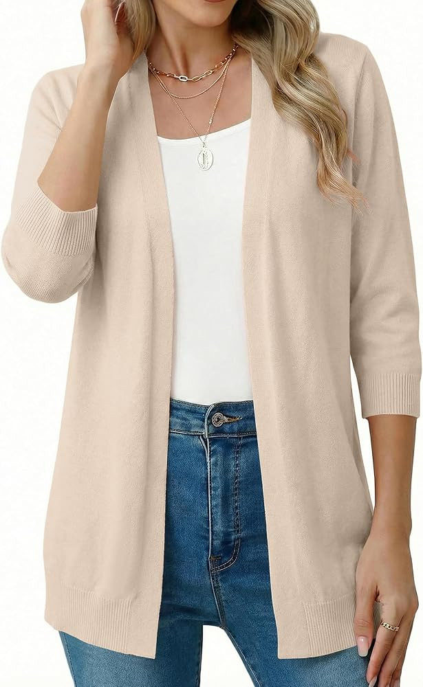 CRAZY GRID Women's Casual Cardigans with Pockets Lightweight Open Front Cardigan Sweaters Dressy ... | Amazon (US)