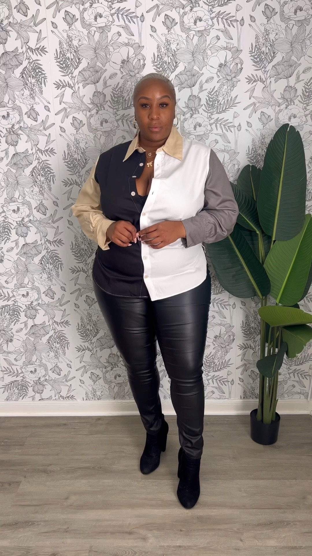 Fall Outfit | Rainbow Shops | Plus Size Fashion Finds | Size 18 | Size 2x Faux leather Pants | winter fashion | Winter Style | color block top 

#LTKplussize #LTKfindsunder50 #LTKVideo
