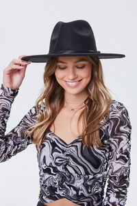 Brushed Faux Leather-Trim Fedora | Forever 21 | Forever 21 (US)
