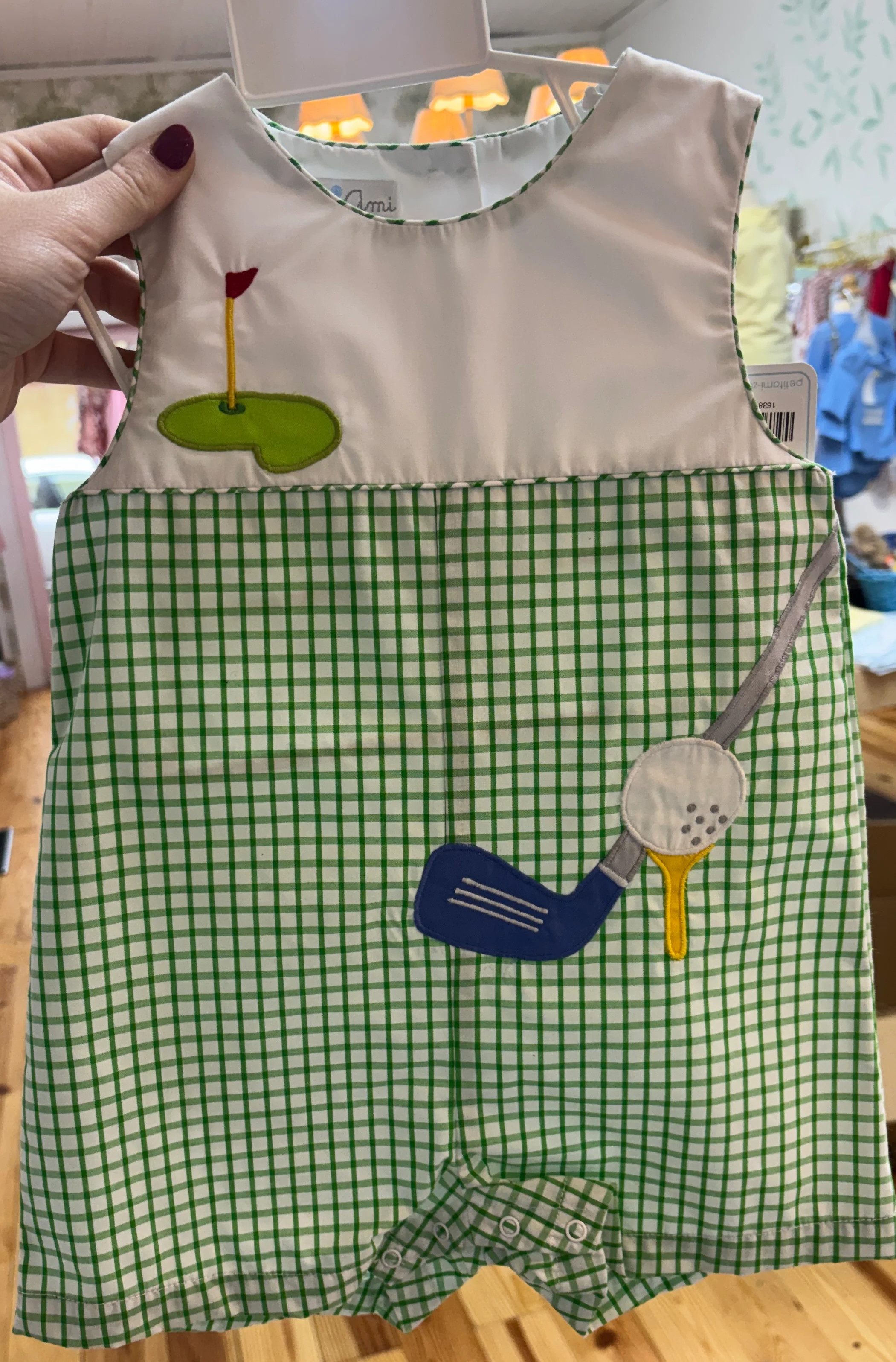 Petit Ami Boys Sunsuit with Golf Applique | Persnickety