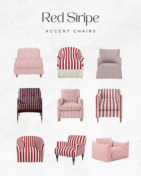 Red striped accent chairs ❤️ 

#LTKhome