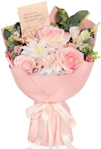 TINGE TIME Preserved Flowers Bouquet, Pink Forever Flowers Bouquet, Flowers for Delivery, Birthda... | Amazon (US)