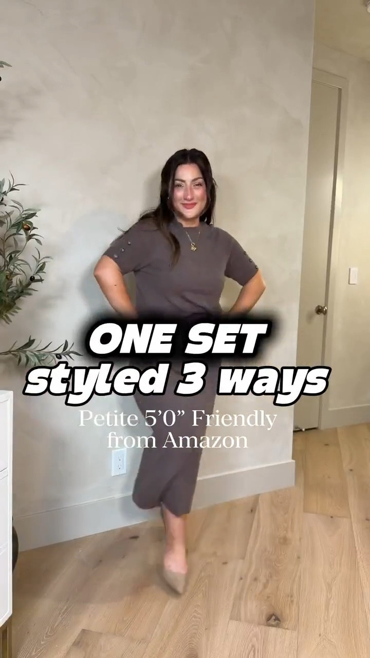 Chic outfit with a matching sweater set with a short sleeve top and skirt! 
Size small 

5'0" 140lbs


#LTKgrwm #LTKSaleAlert #LTKPetite