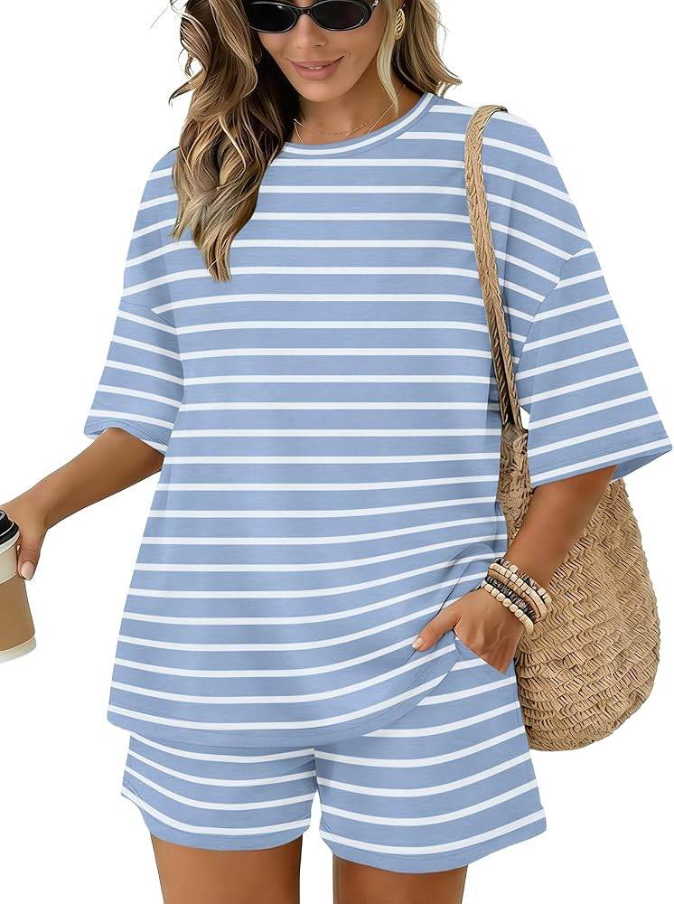 Sampeel Womens 2 Piece Sets 3/4 Sleeve Oversized Tops Lounge Sets Loungewear Business Casual Summ... | Amazon (US)