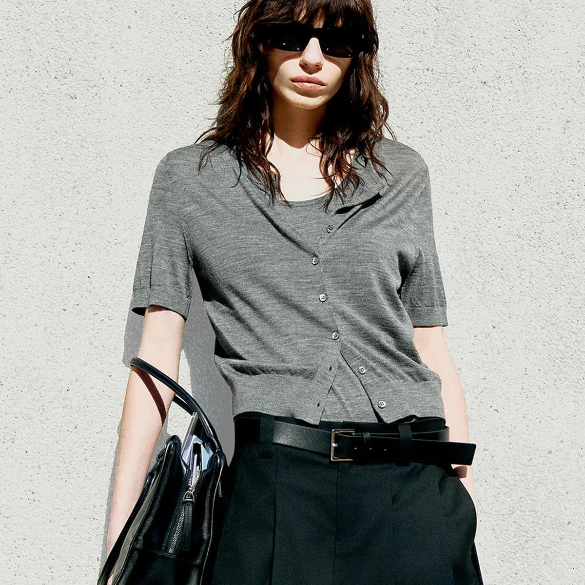 MO&Co. Women's Ribbed Trim Wool Top | MO&Co.