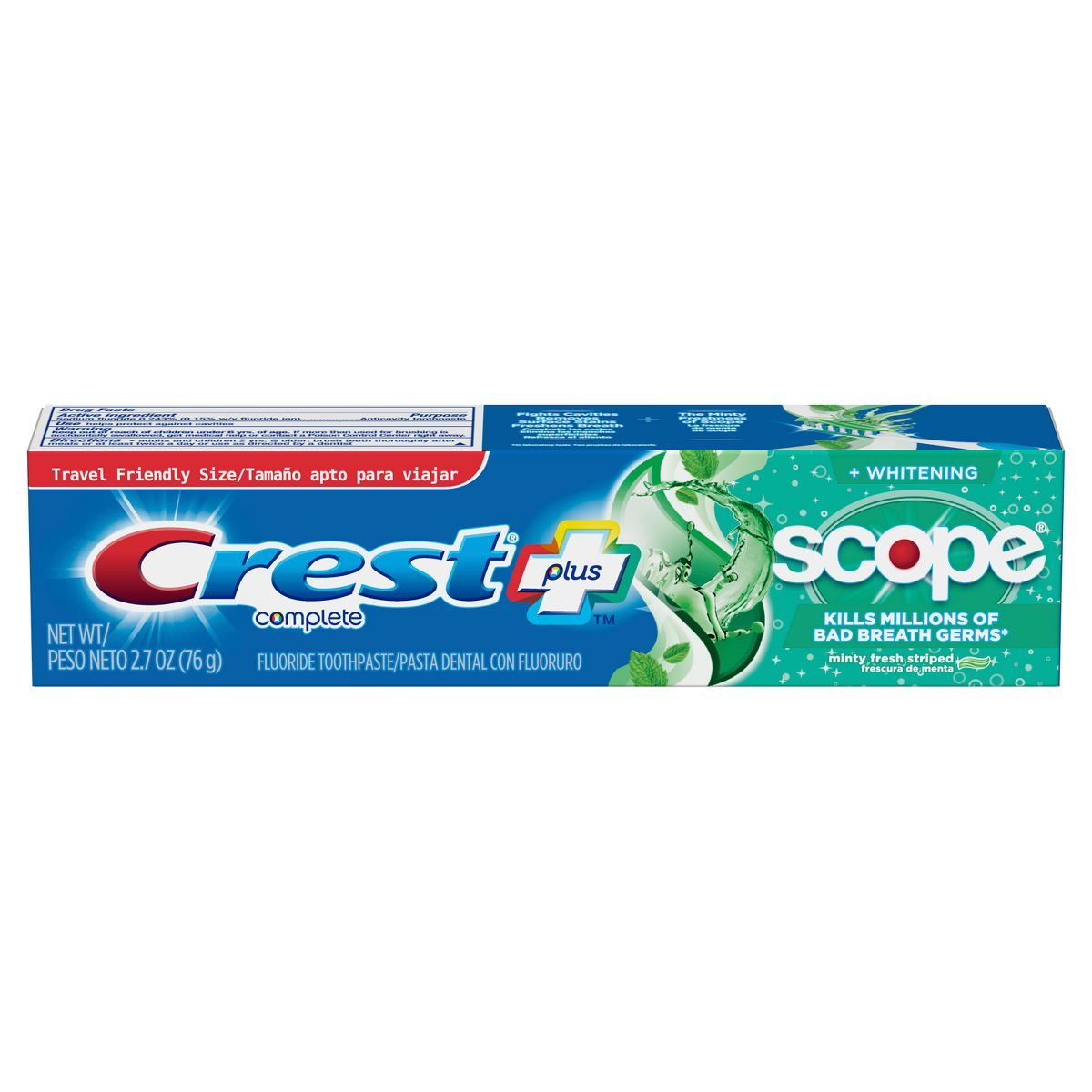 Crest Complete Whitening Plus Scope Multi-Benefit Fluoride Toothpaste Minty Fresh Travel Trial Si... | Target