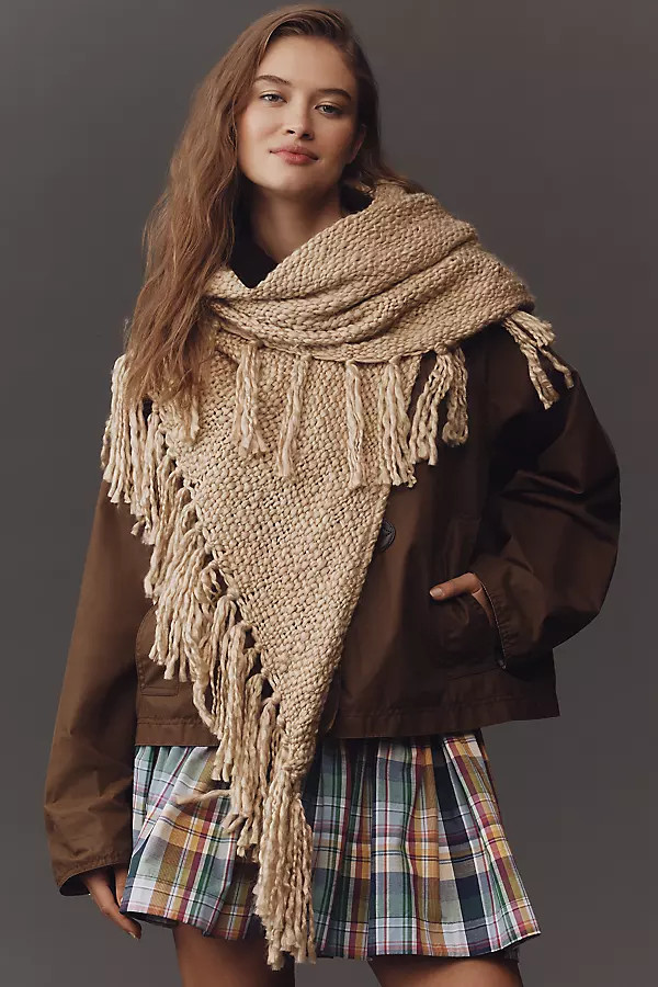 By Anthropologie Oversized Fringe Wrap | Anthropologie (US)