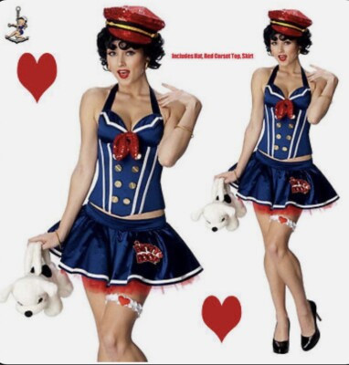 Betty Boop Sailor Secret Wishes Sexy Adult Women Halloween Costume NEW | eBay US
