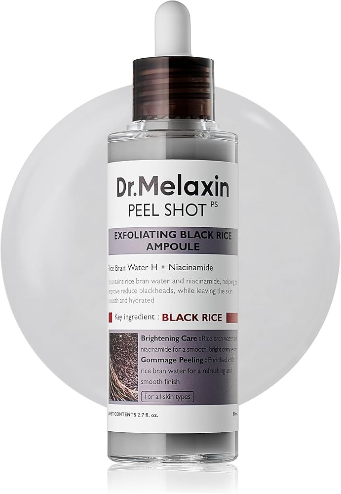 Dr.Melaxin Peel Shot Glow Rice Peeling Ampoule 80ml Daily Soft Exfoliating Face and Body Scrub De... | Amazon (US)