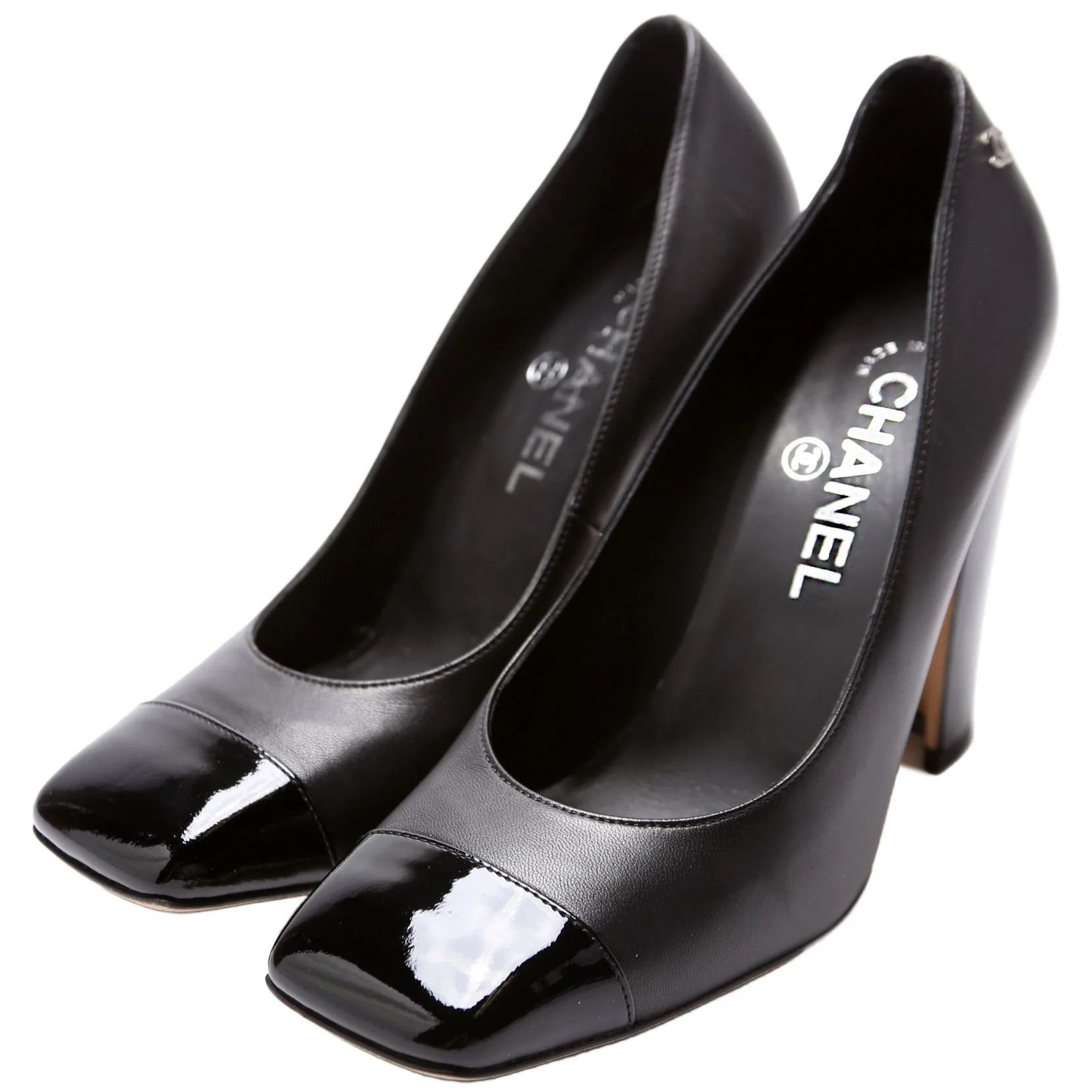 Square Cap Toe Pumps Size 37 | Keeks Designer Handbags