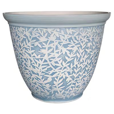 Ready Refill 12.28-in x 9.59-in Slate Blue Plastic Planter with Drainage Holes | Lowe's
