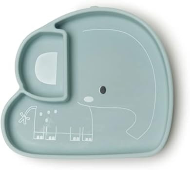 Loulou Lollipop Toddler Silicone Suction Snack Plate, Learning Fork and Spoon Set (Elephant) | Amazon (US)