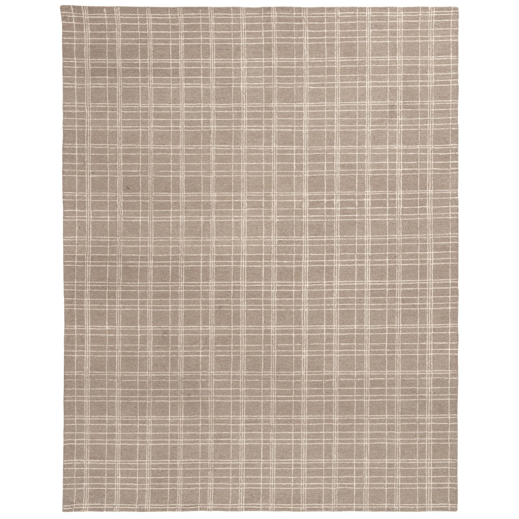 Better Homes & Gardens 7'10"x9'10" Beige Plaid Wool Indoor Area Rug | Walmart (US)