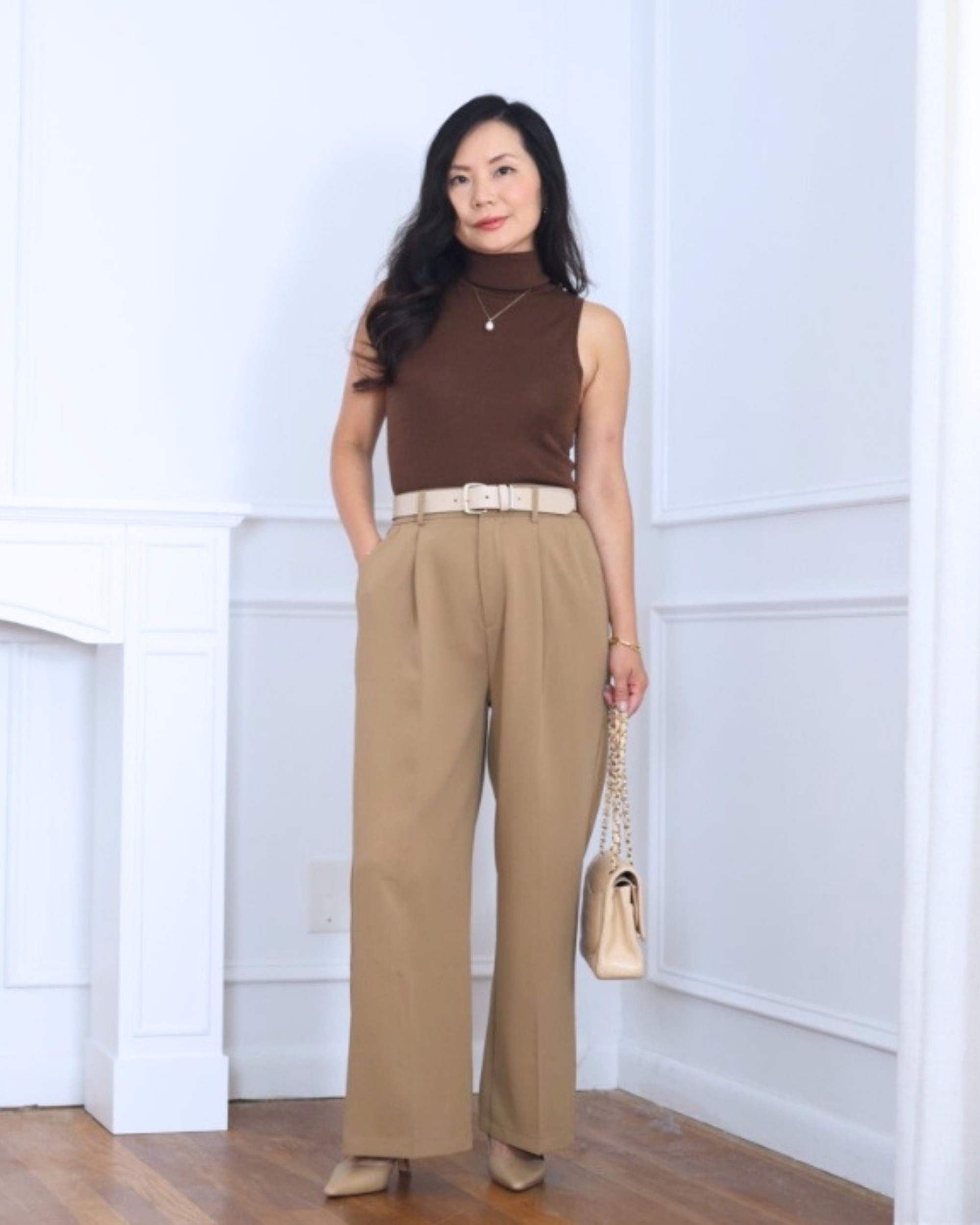 This sleeveless turtleneck top from H&M is such a sleek, easy piece to style. I paired it with palazzo pants from Amazon for a look that feels polished but still relaxed—perfect for days when I want comfort with a little edge. I’m 5’2, wearing size S.

#LTKOver40 #LTKStyleTip #LTKPetite