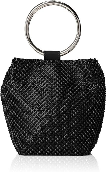 Jessica McClintock Womens Gwen Ball Mesh Ring Wristlet Pouch Clutch, Black | Amazon (US)