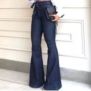 Tie-Waist Bell-Bottom Jeans | YesStyle Global