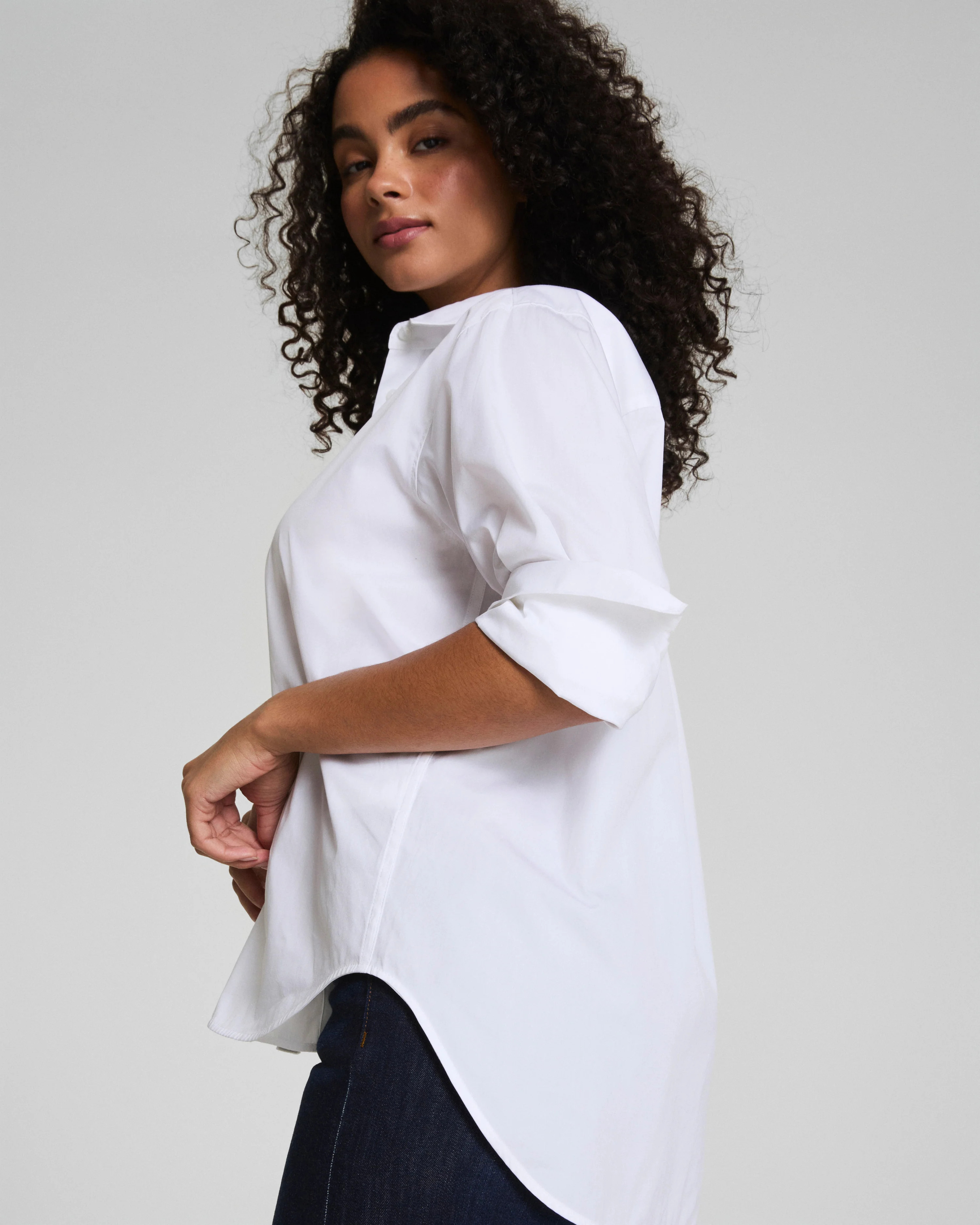 Poplin Oversized Button-Up Shirt | Spanx