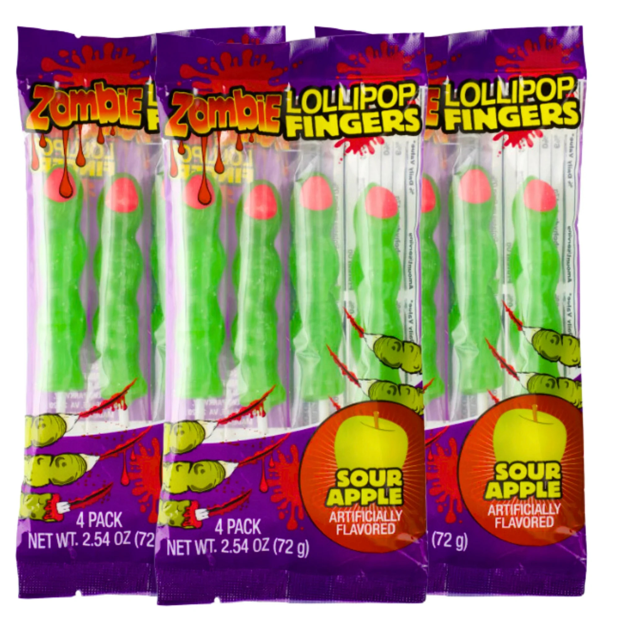 Zombie Finger Lollipop 2.54 Ounces Sour Apple Flavored Pop Delights Halloween Sweets Decor Trick ... | Walmart (US)