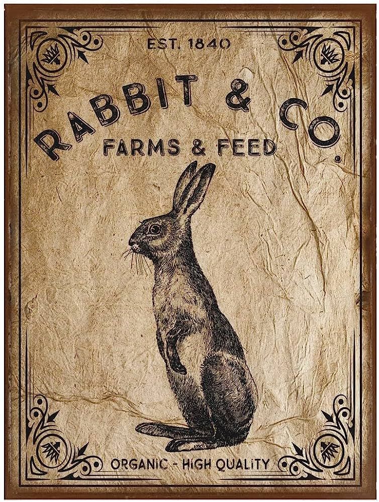 Bakaevsm Rabbit Wooden Board Hanging Vintage Farms Feed Home Bar Club Kitchen Dining Bedroom Livi... | Amazon (US)