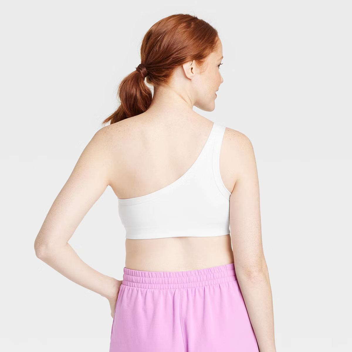 Women's Light Support Brushed Sculpt Asymmetrical Sports Bra - All in Motion™ | Target