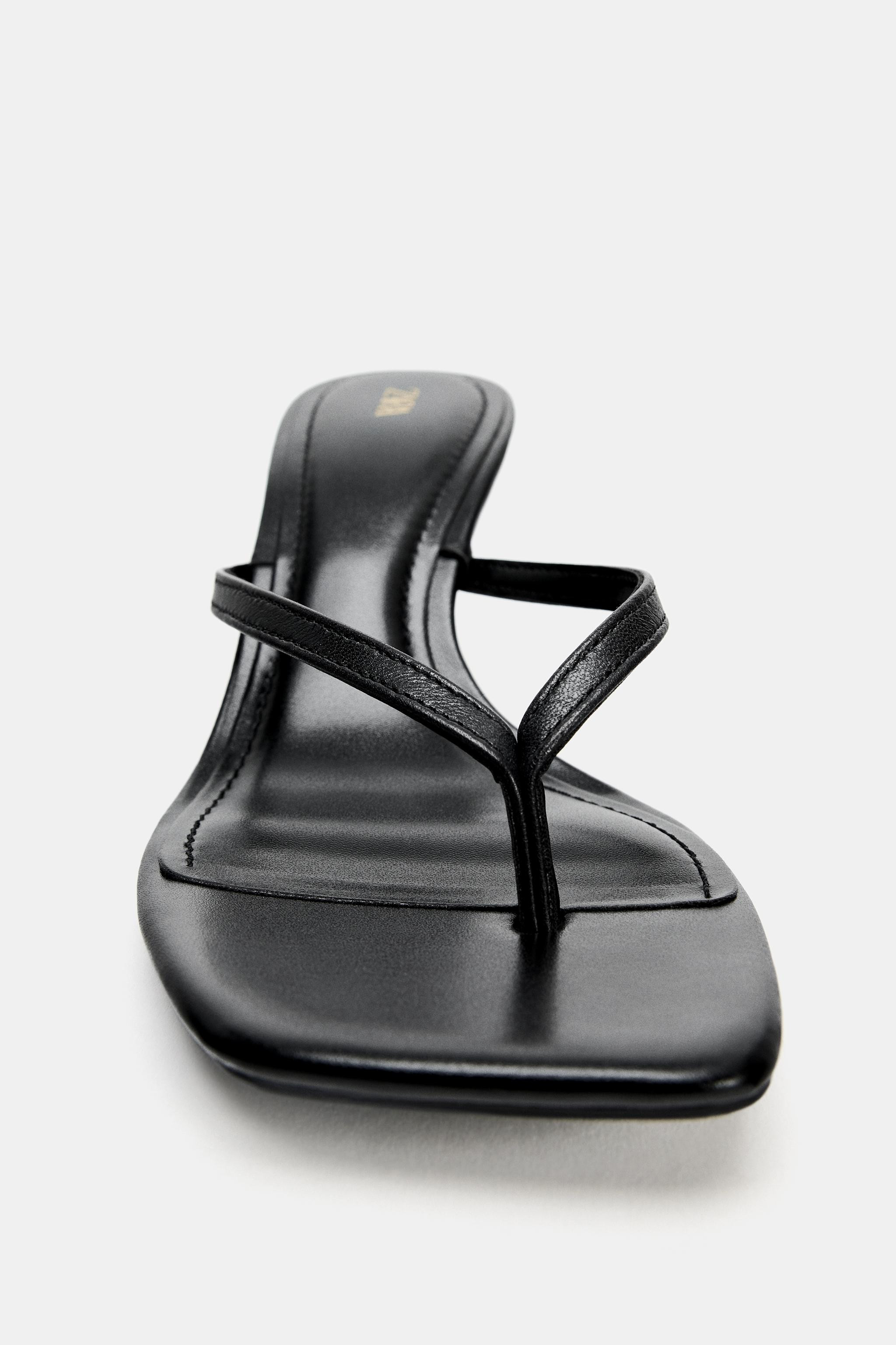 LEATHER STRAP HEELED SANDALS | Zara Canada