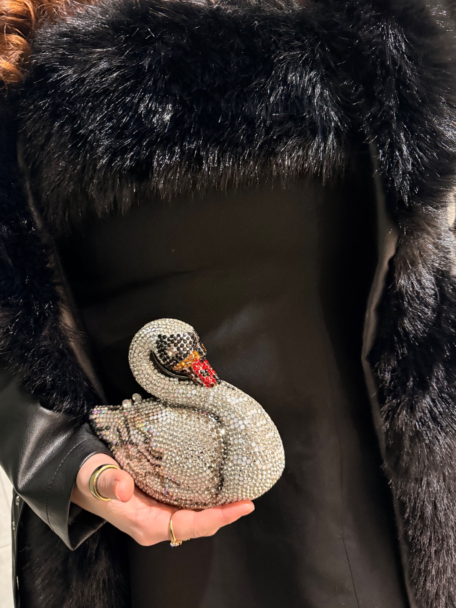 Crystal swan hand bag
Faux fur trimmed trench coat

#LTKGiftGuide #LTKHoliday #LTKMidsize