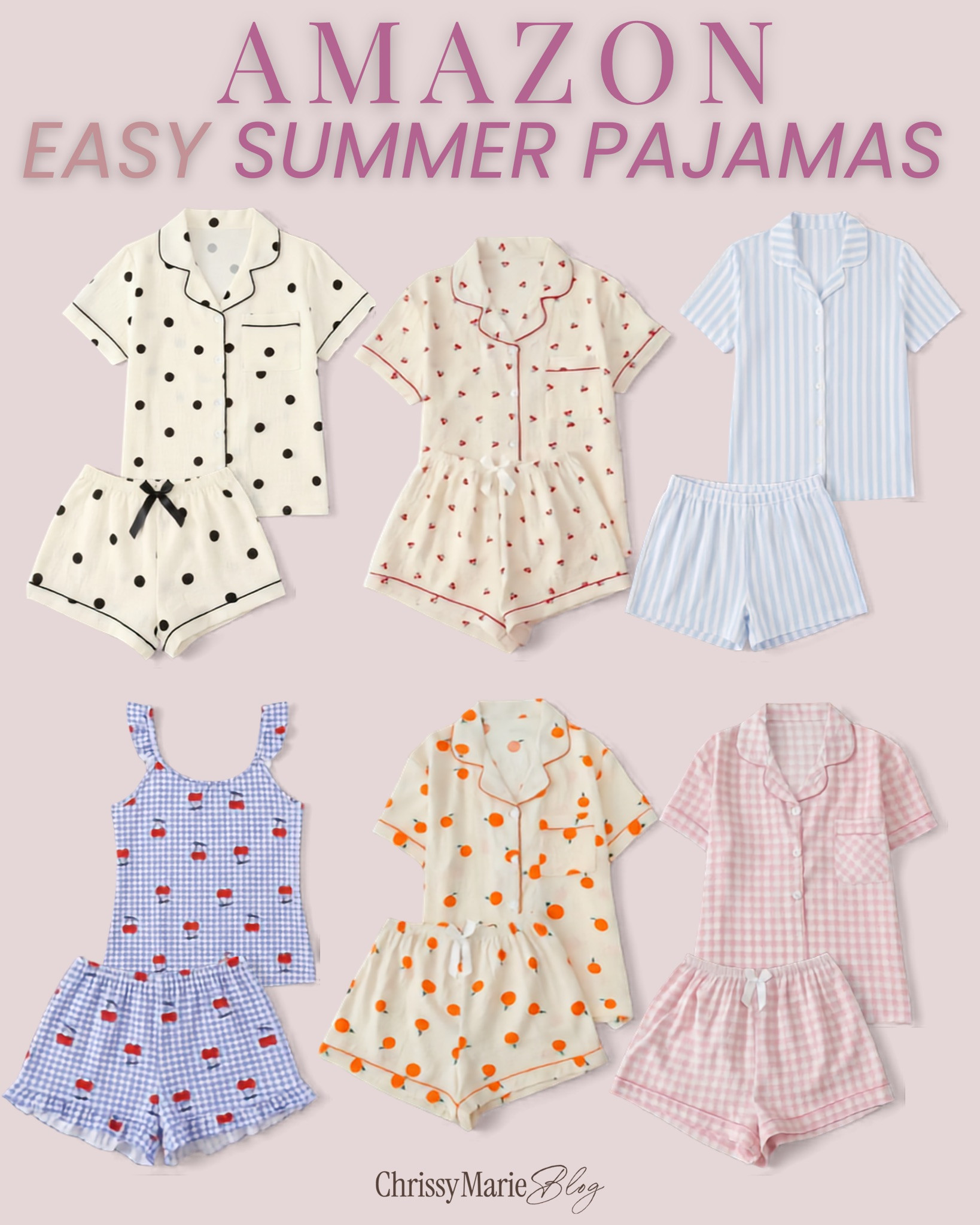 Easy summer pajamas that are soft, lightweight, and dangerously close to becoming your entire personality until September. Cute enough for slow mornings, comfy enough for “I’m not changing yet.” 

 #LTKgrwm #LTKootd #LTKselfcare