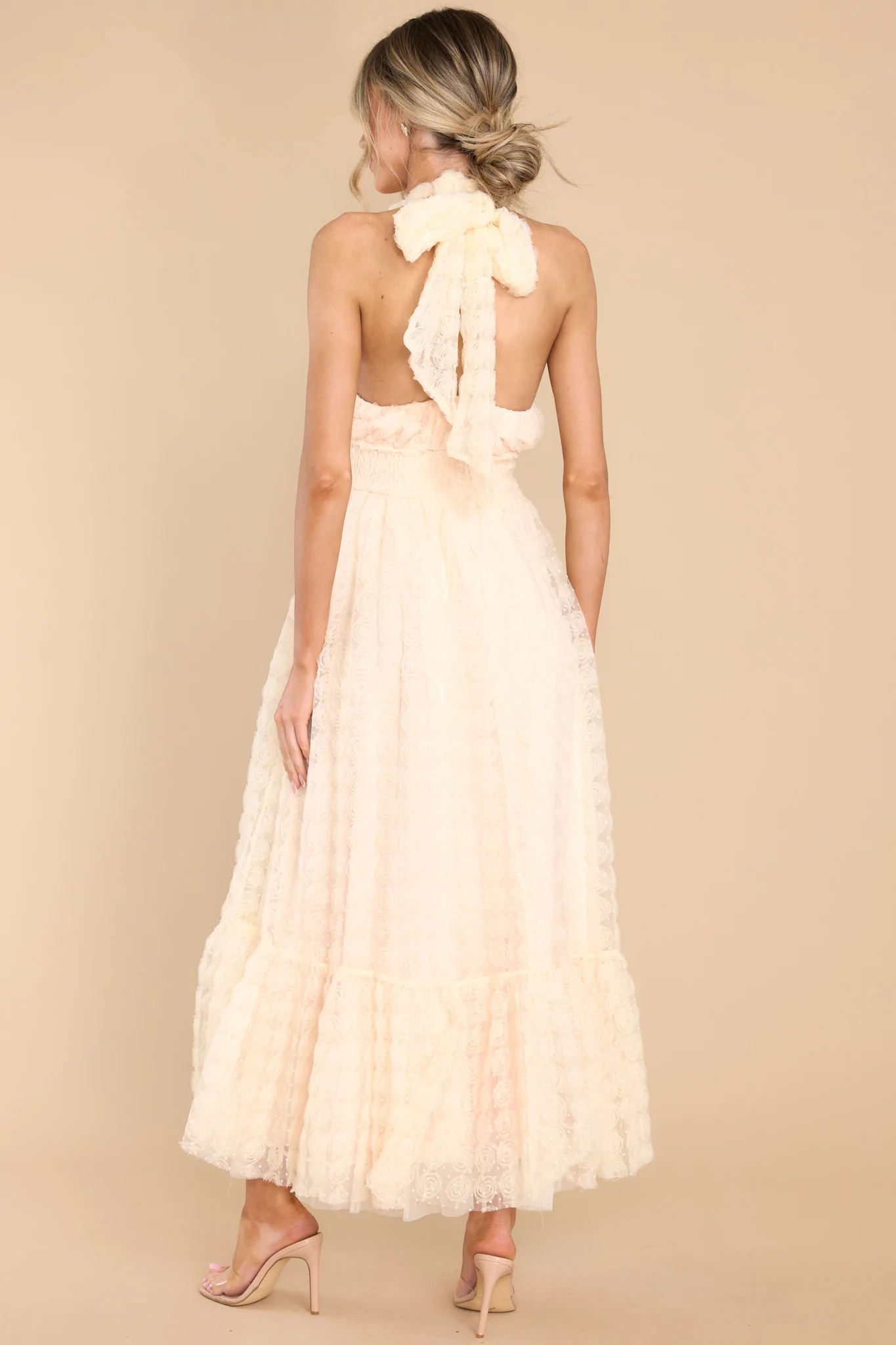 Timeless Glamour Ivory Maxi Dress | Red Dress 