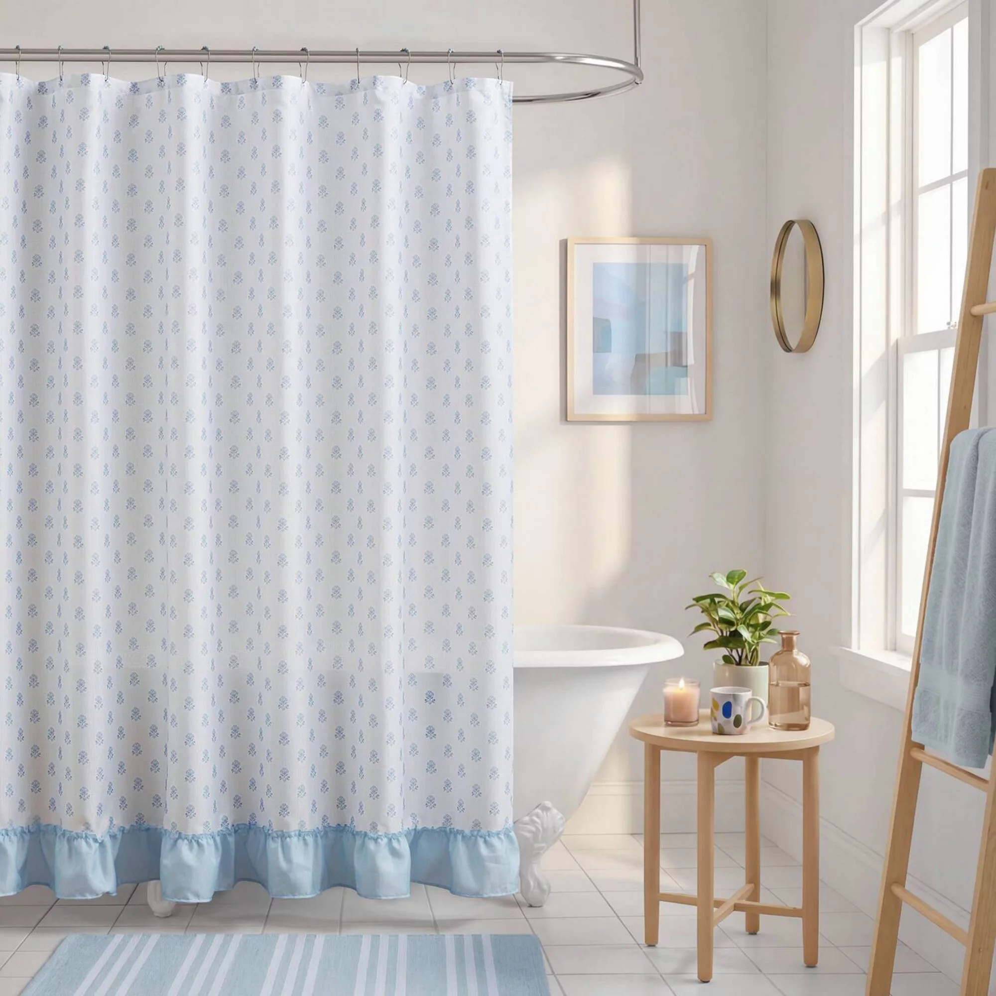 Intelligent Design Savanna Floral Ruffle Shower Curtain with Hooks | Kohl's