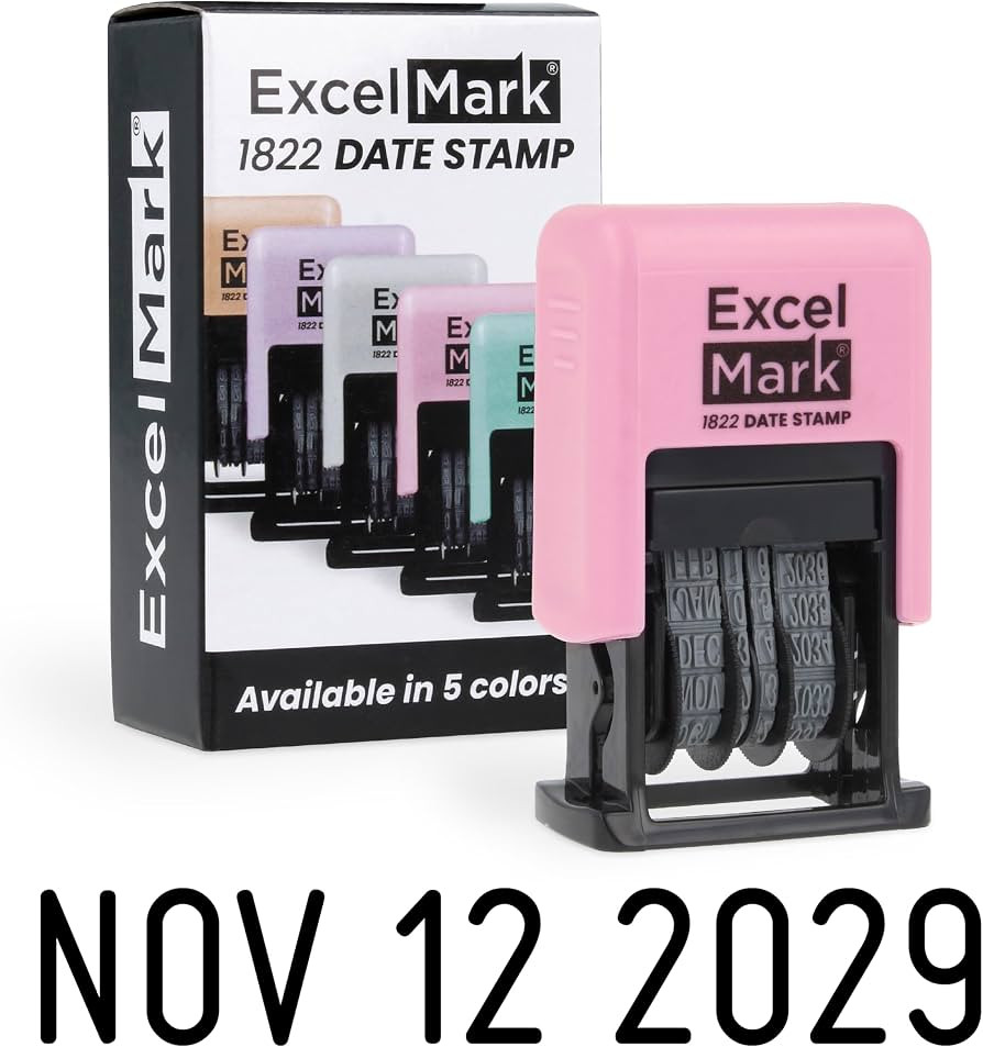 ExcelMark 1822 Date Stamp – Perfect for Shipping, Receiving, Expiration and Due Dates (Black In... | Amazon (US)