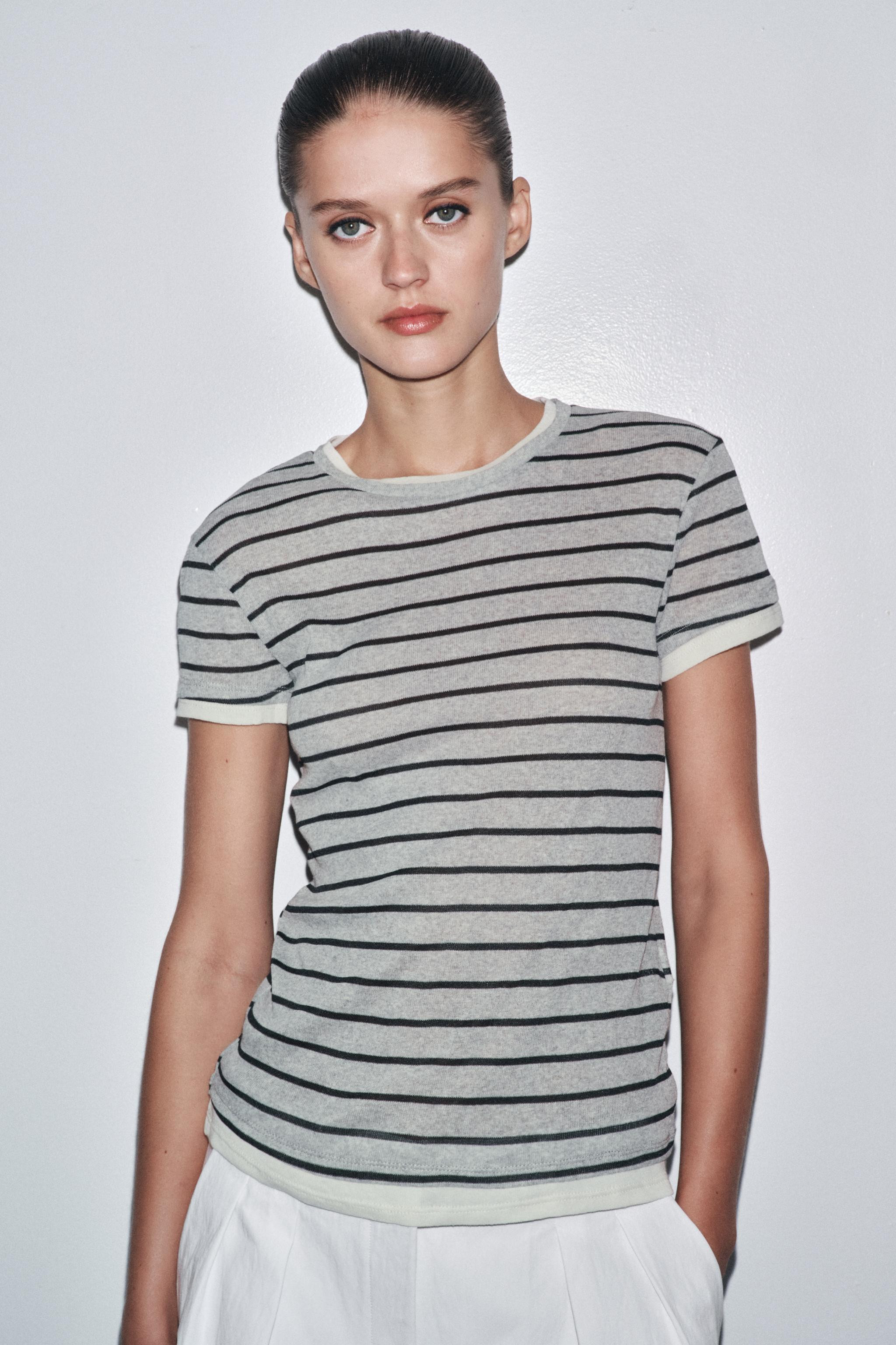 DOUBLE STRIPE T-SHIRT | Zara UK