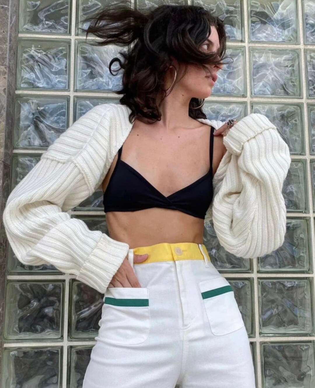 BOLERO COTTON OVERSIZED Rib Knit sweater cardigan- Women winter sweater- shawl with sleeves -Crop... | Etsy (US)