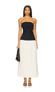 SNDYS Stella Maxi Dress in Cream & Black from Revolve.com | Revolve Clothing (Global)