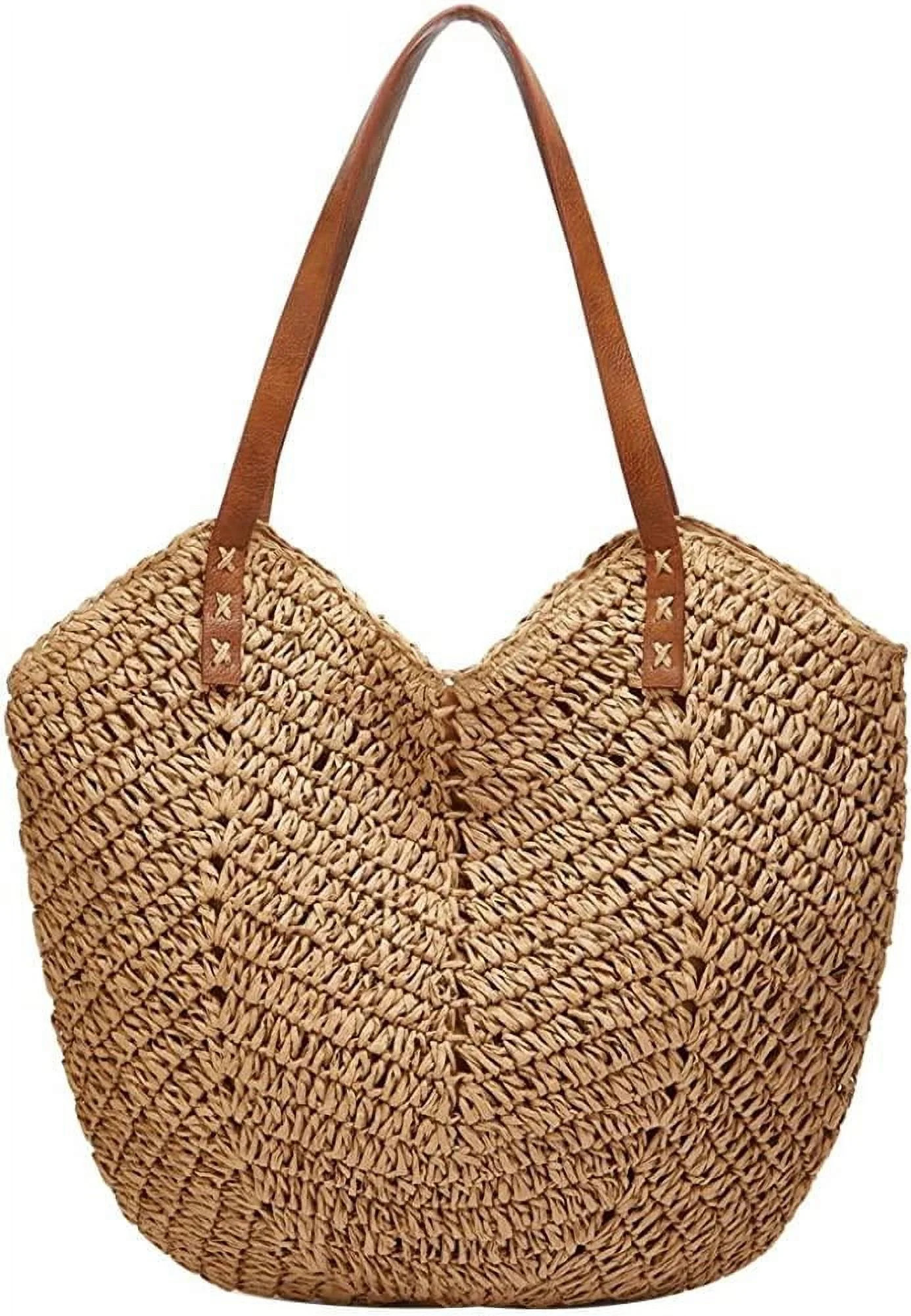 Straw Bags for Women - Summer Beach Woven Tote Hobo Handbag Casual Straw Shoulder Bags for Travel... | Walmart (US)