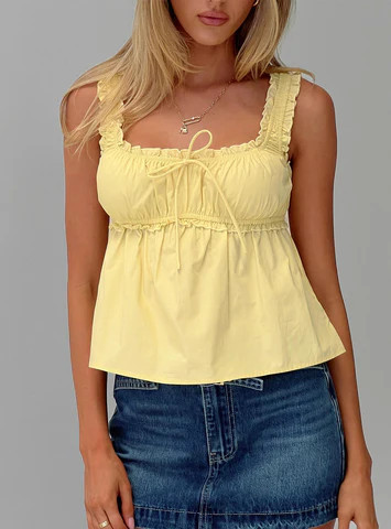 Thalira Top Yellow | Princess Polly US