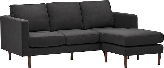 Amazon Brand – Rivet Revolve Modern Upholstered Sofa with Reversible Sectional Chaise, 80"W, Storm G | Amazon (US)