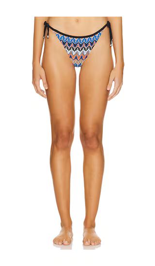 Crochet String Bikini Bottom in Black Pacific Multi | Revolve Clothing (Global)