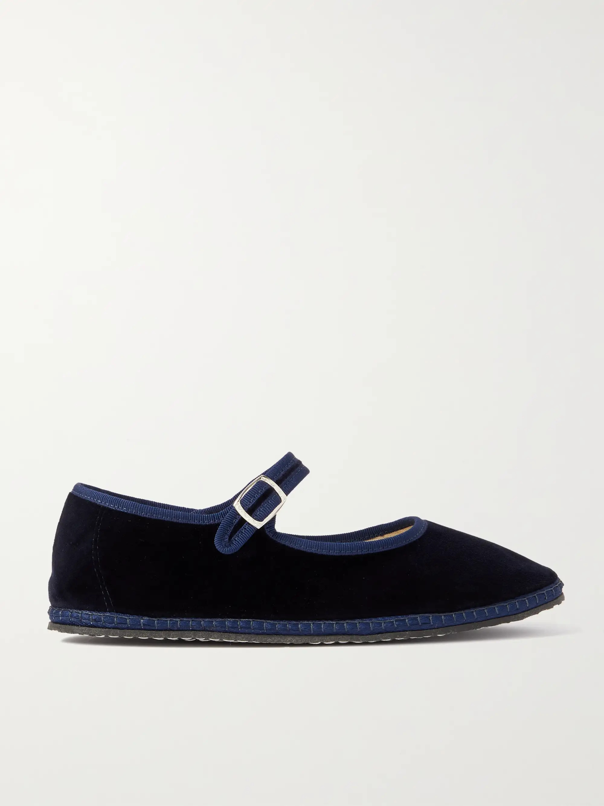 Grosgrain-trimmed velvet Mary Jane slippers | NET-A-PORTER (US)