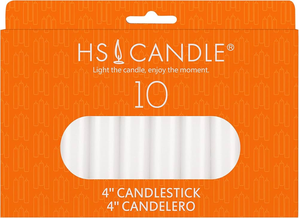 10 pcs White Unscented 4 Inch Taper Candles, Household General Usage, Emergency & More | Amazon (US)