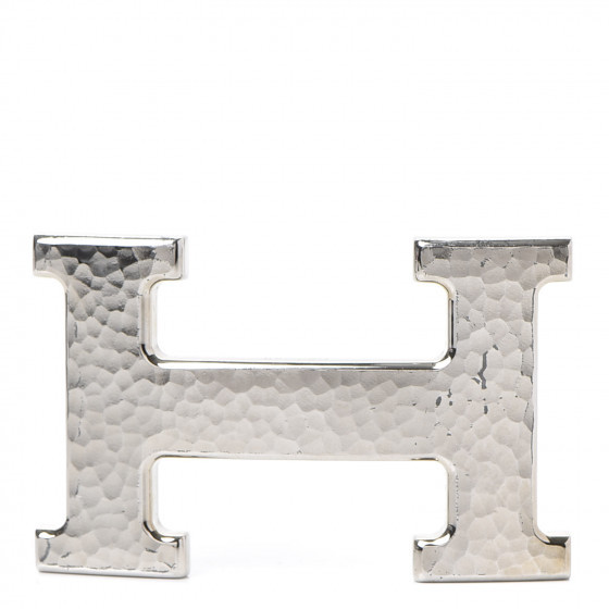 HERMES Palladium Martelee 32mm H Belt Buckle Silver | Fashionphile