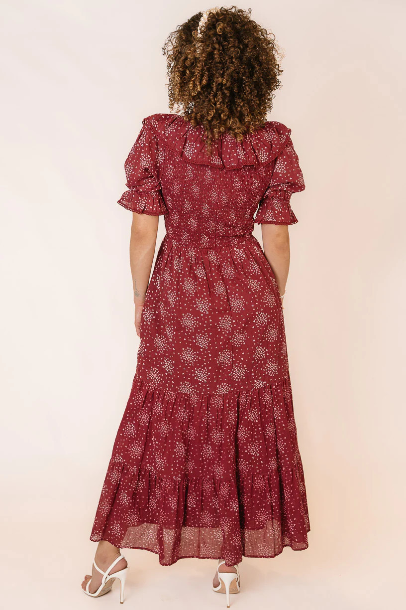 Gracie Dress in Wine Floral | Ivy City Co