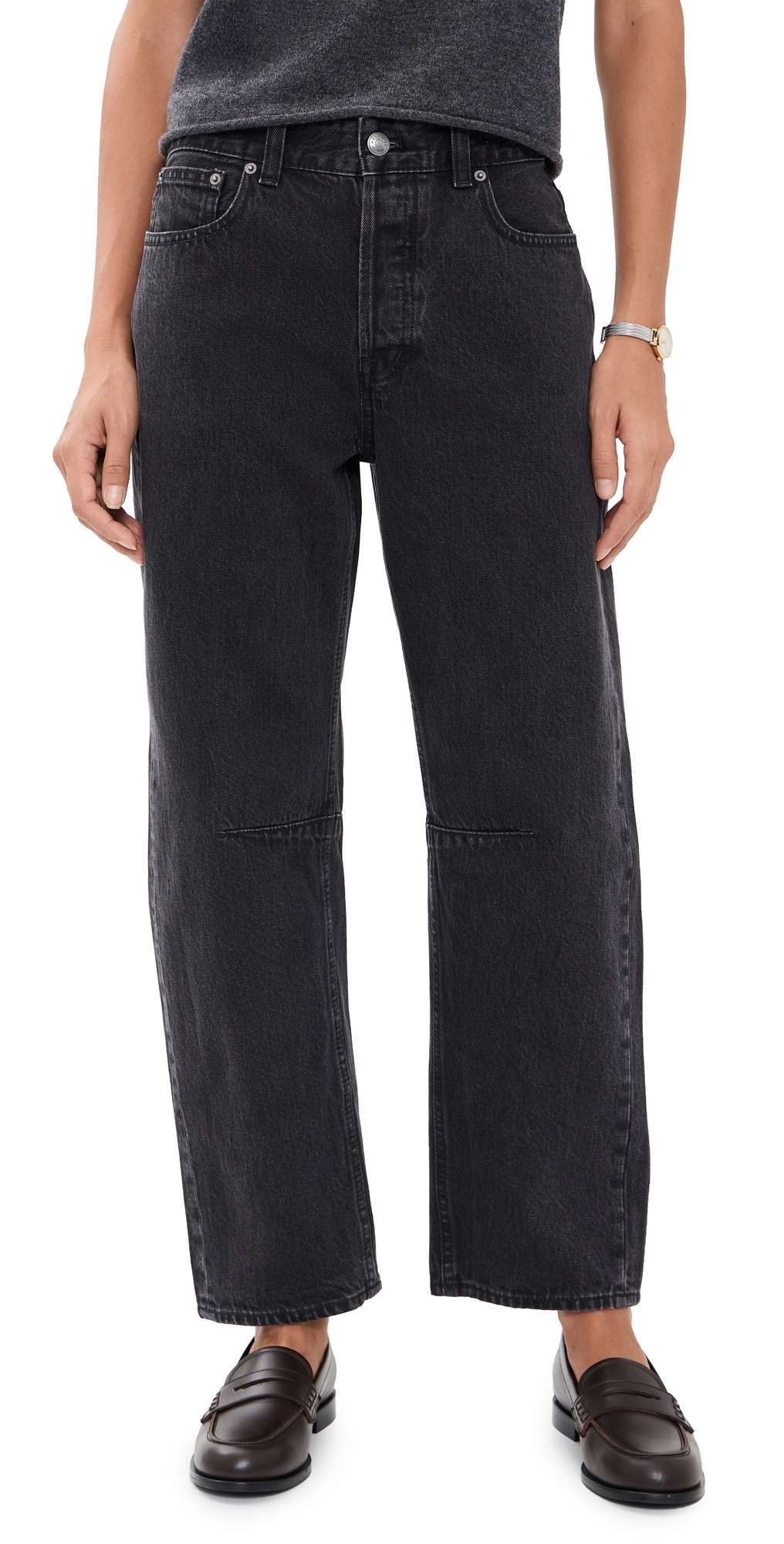 Madewell The Darted Barrel-Leg Jeans Washed Black 25 | Shopbop