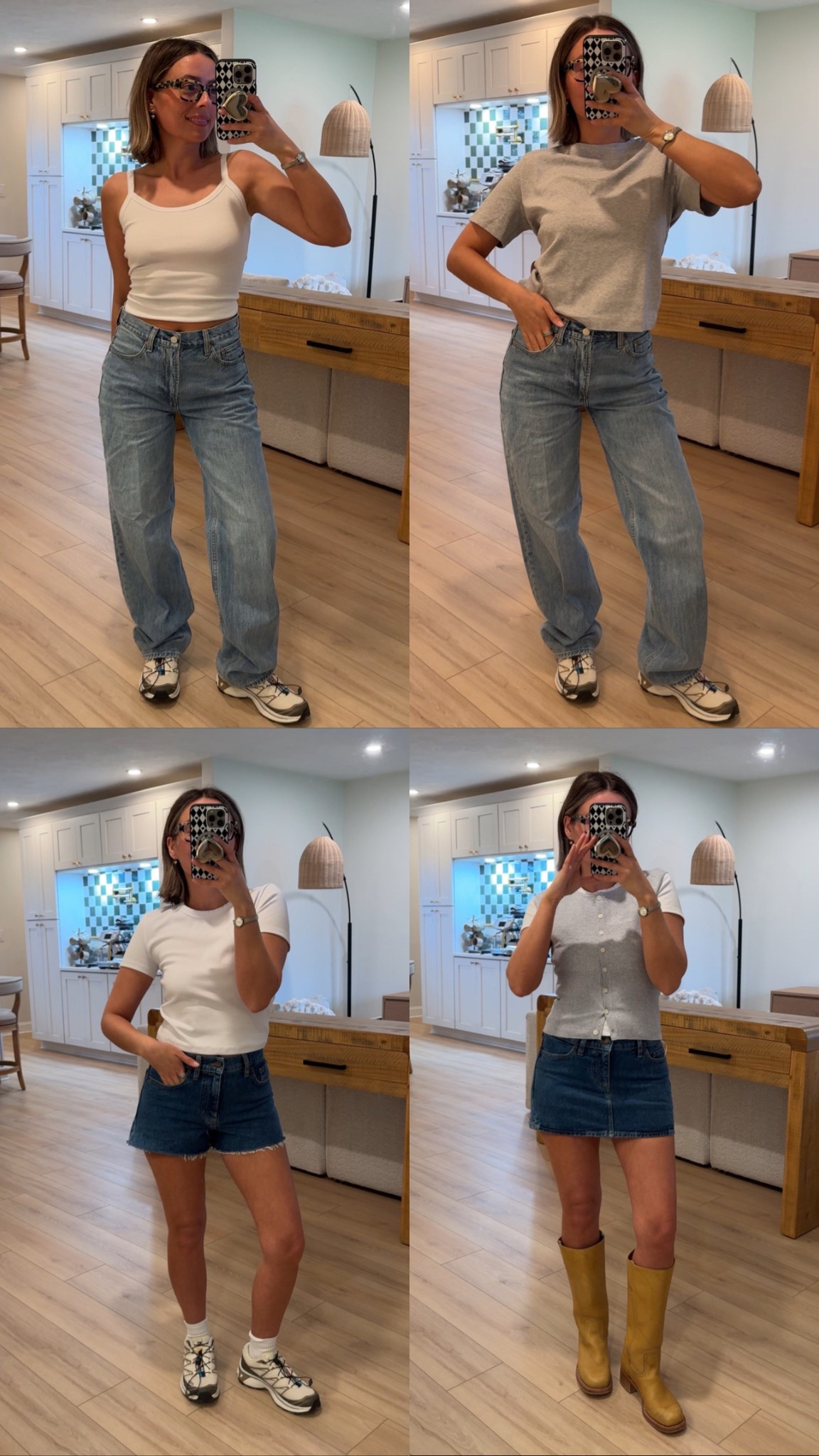 Aritzia order – Part 1! Stocked up on some timeless basics I’ll be wearing for years.
Sizing deets: small in the white cami, XS in the grey tee, 25 in the jeans, small in the white tee, 25 in the jean shorts, small in the grey vest, and 25 in the denim skirt! #aritziapartner

#LTKSeasonal #LTKFindsUnder100 #LTKStyleTip