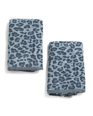 2pk Lily Leopard Hand Towels | TJ Maxx