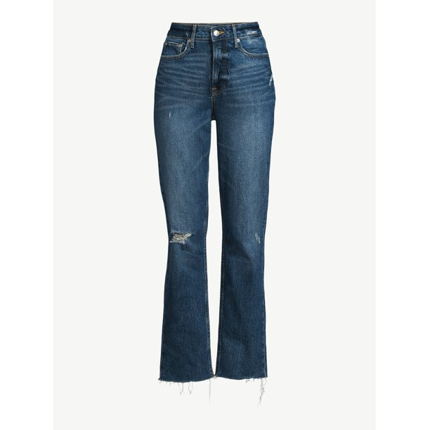 Free Assembly Women's Super High Rise Straight Jeans - Walmart.com | Walmart (US)