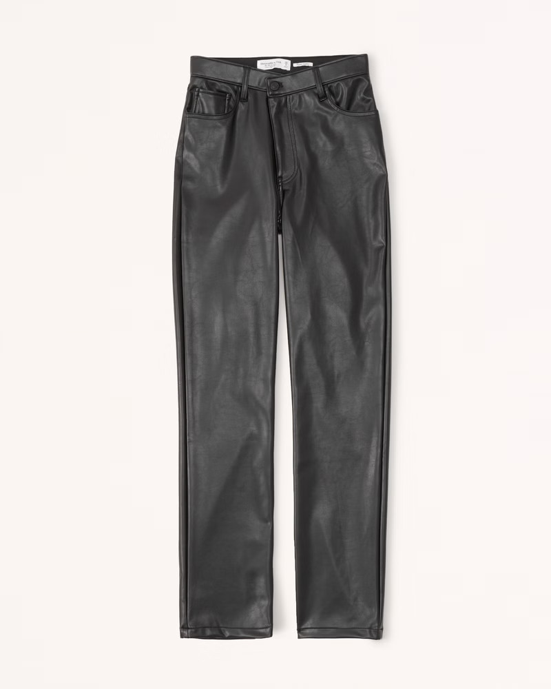 Women's Vegan Leather 90s Straight Pants | Women's Bottoms | Abercrombie.com | Abercrombie & Fitch (US)